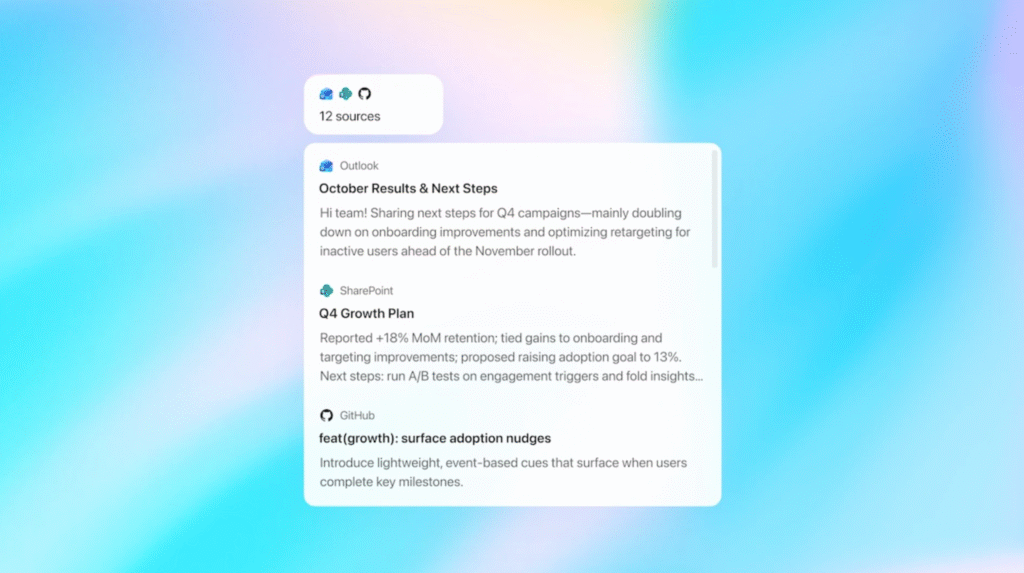 Company Knowledge affiche ses sources et permet d’y accéder directement. © OpenAI